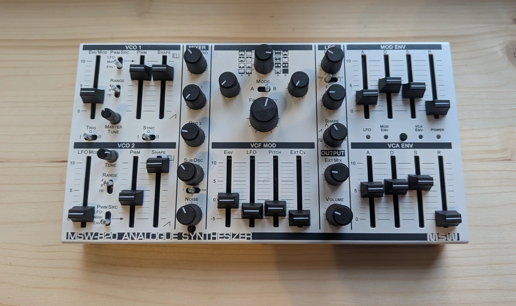 Michigan Synth Works MSW-820 analog monosynth front panel